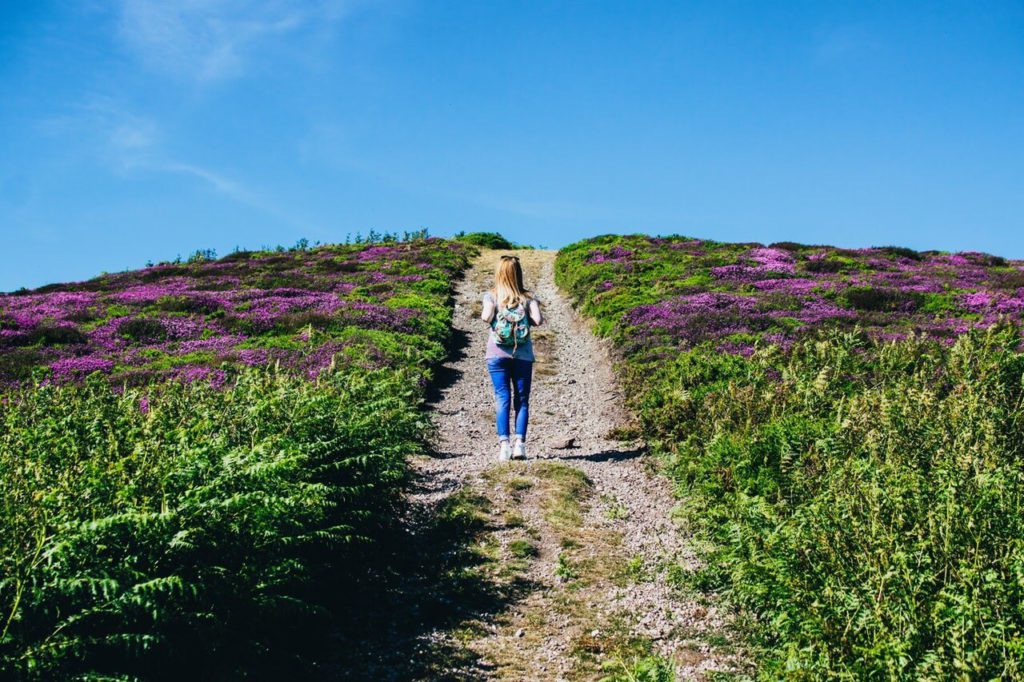 woman walking in nature