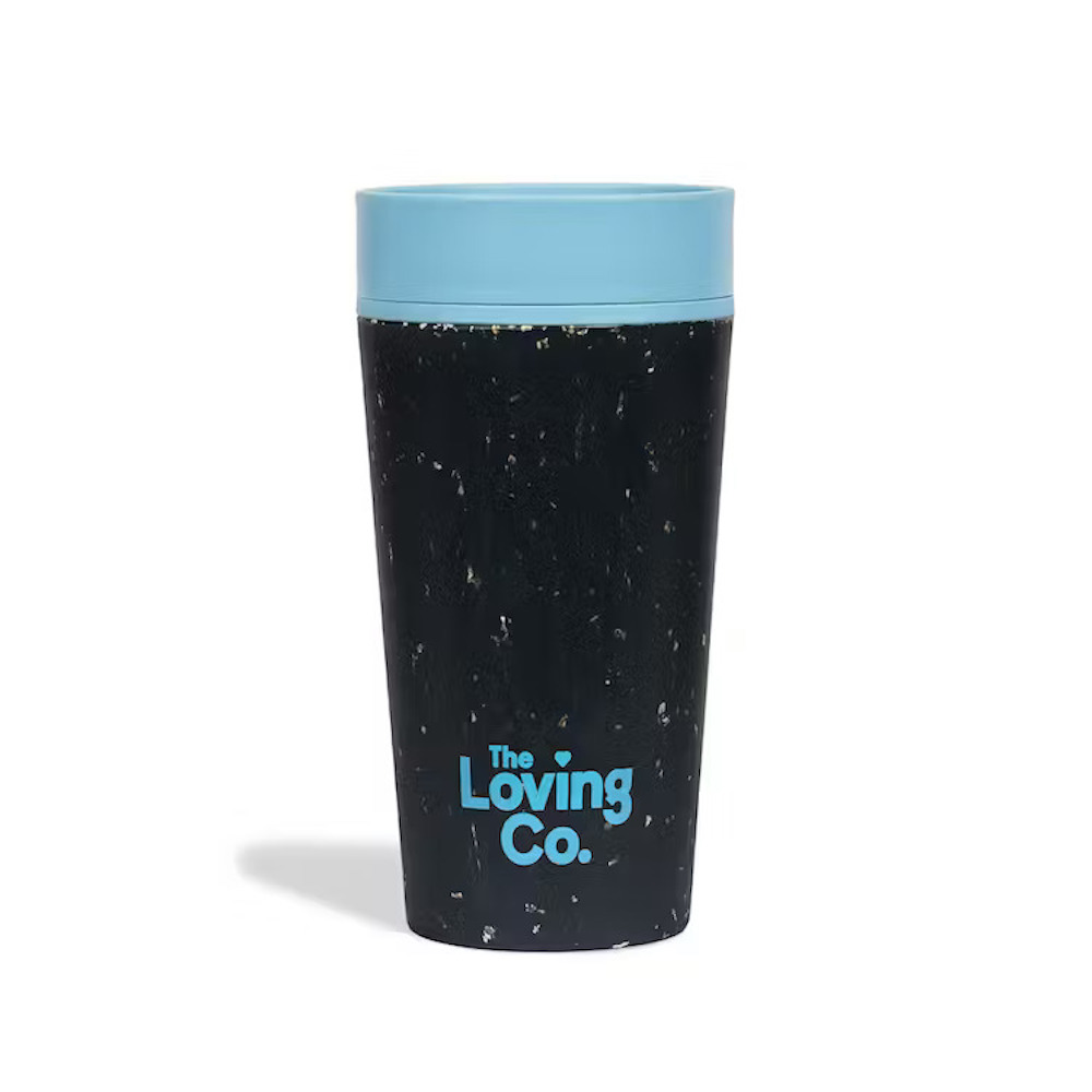 Black and blue coffee cup 