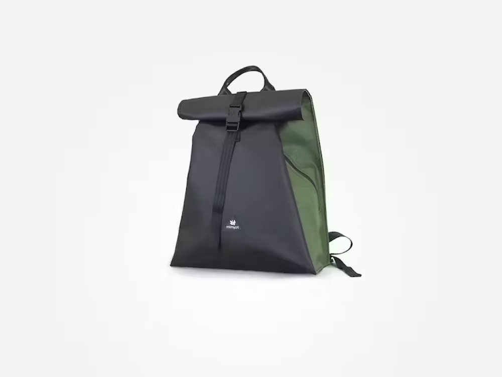 Black and green backpack